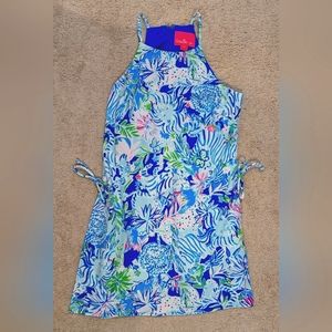 Lilly Pulitzer- Pearl Romper, coastal blue lion around Size: 00